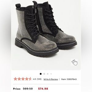 Torrid Rhinestone Combat Boots Size 8W